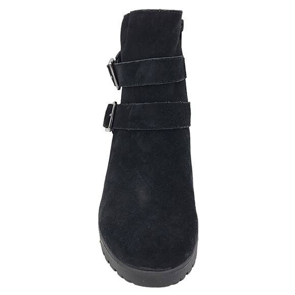 Giani Bernini Women Sashaa Wedge Heel Ankle Booties Size US 9.5M Black Suede - Picture 4 of 6